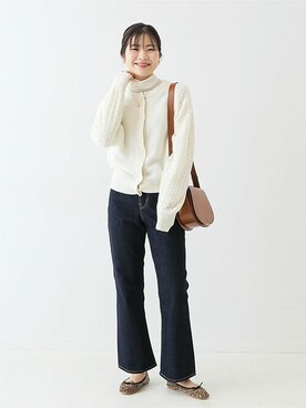 SLOBE IENA(スローブイエナ)の「パール付き柄編みカーディガン ...