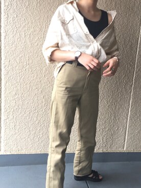 「CLANE（クラネ）のアイテム（チノパンツ）」を使った、marichanさん（レディース・165cm）の夏コーディネート