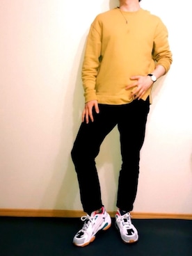 「STUDIOUS（ステュディオス）のアイテム（スウェット）」を使った、マッチ猫さん（メンズ・169cm）の春コーディネート
