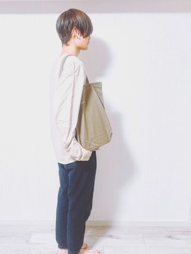 「flaner（フラネ）のアイテム（トートバッグ）」を使った、taisuke0224さん（メンズ・171cm）の秋コーディネート