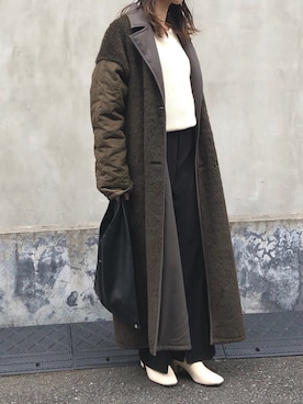 「CLANE（クラネ）のアイテム（モッズコート）」を使った、yuさん（レディース・154cm）の冬コーディネート