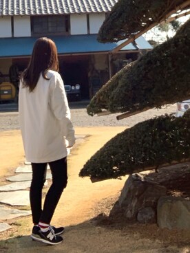 「UNIQLO（ユニクロ）のWOMEN ウルトラストレッチジーンズ（デニムパンツ）」を使った、amiさん（レディース・153cm）の春コーディネート