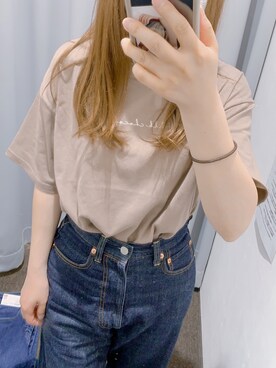 「chocomee（チョコミー）のアイテム（Tシャツ/カットソー）」を使った、amiさん（レディース・153cm）の夏コーディネート