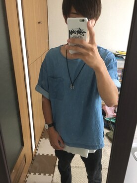 「WEGO（ウィゴー）のアイテム（シャツ/ブラウス、ブルー系）」を使った、tさん（メンズ）の秋コーディネート