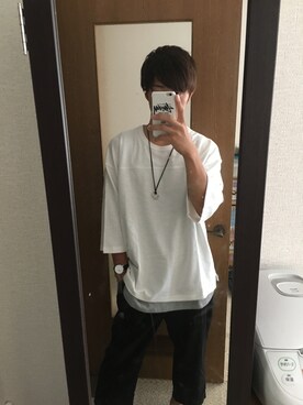 「WEGO（ウィゴー）のアイテム（Tシャツ/カットソー、ホワイト系）」を使った、tさん（メンズ）の秋コーディネート