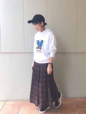 「EDWIN」｜「アイテム（スカート）」を使った、スズさん（レディース・162cm）の秋コーディネート