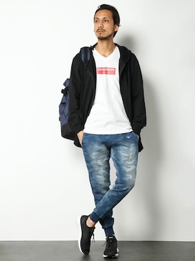 「ジョガーパンツ」｜COX公式オンラインモデルさん（メンズ・180cm）の春コーディネート