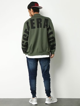 「アイテム（MA-1）」を使った、COX公式オンラインモデルさん（メンズ・180cm）の春コーディネート