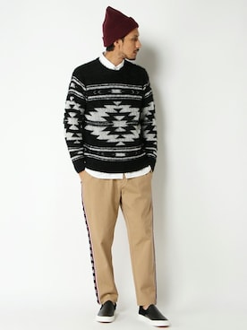 「Dickies（ディッキーズ）のアイテム（帽子）」を使った、COX公式オンラインモデルさん（メンズ・180cm）の秋コーディネート