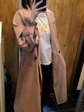 「coca（coca）（コカ）のアイテム（トレンチコート）」を使った、Acoさん（レディース・157cm）の春コーディネート