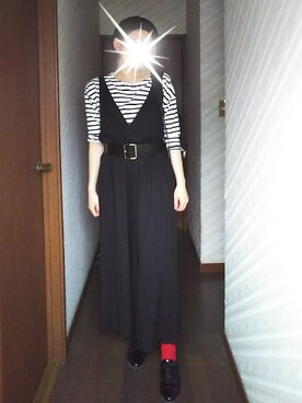 「くつした」｜「アイテム（オールインワン・サロペット）」を使った、むとうさん（レディース・161cm）の夏コーディネート