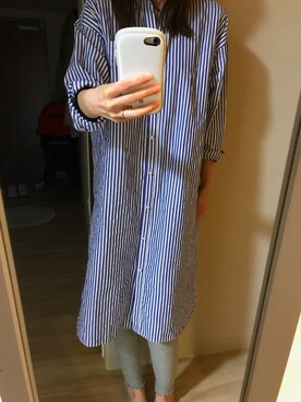「アイテム（シャツワンピース）」を使った、kurmiさん（レディース・160cm・20代）の秋コーディネート