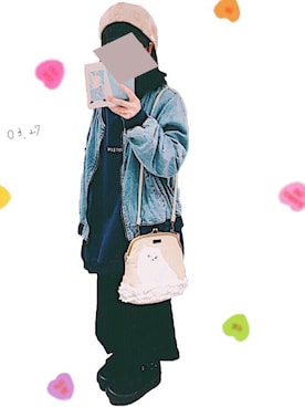 「ネコ」｜「アイテム（PC・スマホグッズ/家電）」を使った、は　なさん（レディース・147cm）の春コーディネート