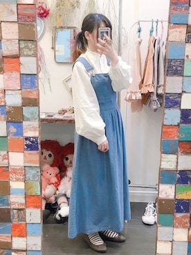 「sango（sango）のアイテム（サロペット/オーバーオール）」を使った、は　なさん（レディース・147cm）の春コーディネート