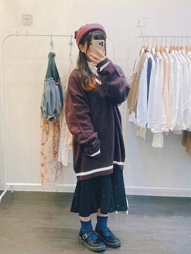 「act'm（アクトム）のアイテム（ニット/セーター）」を使った、は　なさん（レディース・147cm）の冬コーディネート