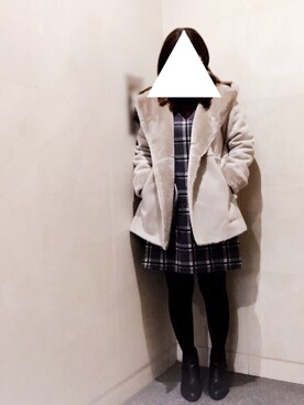 「archives（アルシーヴ）のアイテム（ムートンコート）」を使った、ねこくんさん（レディース・158cm）の冬コーディネート