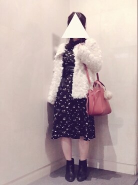 「サッシュベルト」｜「アイテム（ブルゾン）」を使った、ねこくんさん（レディース・158cm）の冬コーディネート