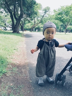 「1歳3ヶ月」｜「アイテム（オールインワン・サロペット）」を使った、yukiさん（キッズ・70cm）の夏コーディネート