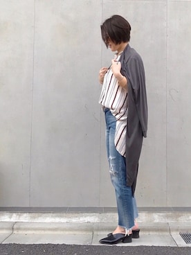 「THEFT（セフト）のアイテム」を使った、mayu.tさん（レディース・155cm）の夏コーディネート