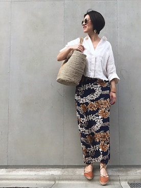 「THEFT（セフト）のアイテム」を使った、mayu.tさん（レディース・155cm）の夏コーディネート