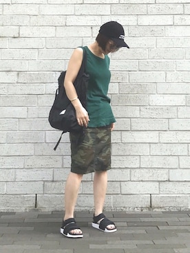 「MIRROR OF Shinzone（ミラーオブシンゾーン）のアイテム」を使った、mayu.tさん（レディース・155cm）の夏コーディネート