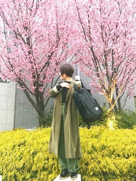 「TODAYFUL（トゥデイフル）のベンドフレームピアス（ピアス（両耳用））」を使った、mayu.tさん（レディース・155cm）の春コーディネート