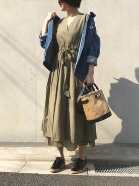 「GRL（グレイル）のアイテム（デニムジャケット）」を使った、mayu.tさん（レディース・155cm）の春コーディネート