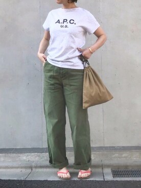 「TODAYFUL（トゥデイフル）のベンドフレームピアス（ピアス（両耳用））」を使った、mayu.tさん（レディース・155cm）の夏コーディネート