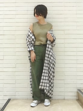 「TODAYFUL（トゥデイフル）のアイテム（シャツワンピース）」を使った、mayu.tさん（レディース・155cm）の夏コーディネート