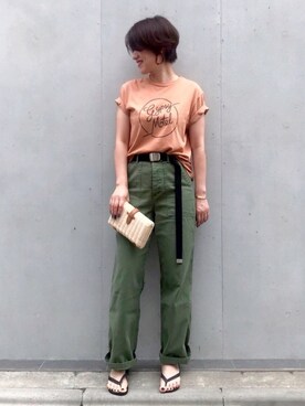 「TODAYFUL（トゥデイフル）のベンドフレームピアス（ピアス（両耳用））」を使った、mayu.tさん（レディース・155cm）の夏コーディネート