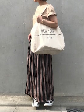 「Furryrate（ファーリーレート）のアイテム（パンツ）」を使った、mayu.tさん（レディース・155cm）の夏コーディネート