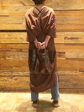 「REAL CUBE（リアルキューブ）のアイテム（バッグ）」を使った、mayu.tさん（レディース・155cm）の夏コーディネート