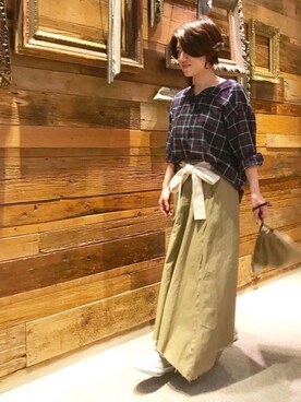 「TODAYFUL（トゥデイフル）のベンドフレームピアス（ピアス（両耳用））」を使った、mayu.tさん（レディース・155cm）の秋コーディネート