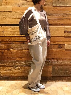 「TODAYFUL（トゥデイフル）のベンドフレームピアス（ピアス（両耳用））」を使った、mayu.tさん（レディース・155cm）の秋コーディネート