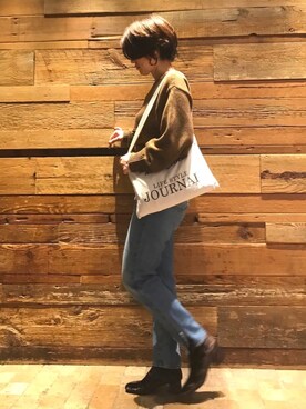 「秋のブラウンスタイル」｜「アイテム（アンサンブル）」を使った、mayu.tさん（レディース・155cm）の秋コーディネート