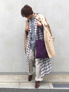 「TODAYFUL（トゥデイフル）のアイテム（シャツワンピース）」を使った、mayu.tさん（レディース・155cm）の秋コーディネート