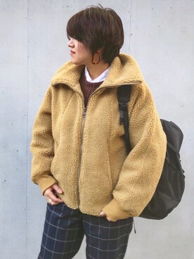 「TODAYFUL（トゥデイフル）のベンドフレームピアス（ピアス（両耳用））」を使った、mayu.tさん（レディース・155cm）の秋コーディネート