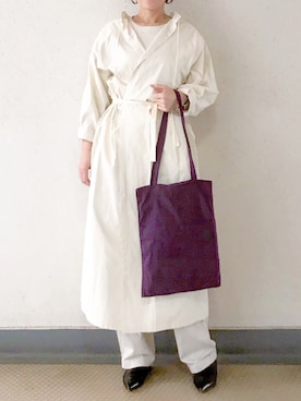 「TODAYFUL（トゥデイフル）のベンドフレームピアス（ピアス（両耳用））」を使った、mayu.tさん（レディース・155cm）の秋コーディネート