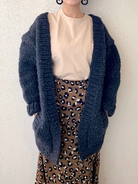 「カウチンセーター」｜「アイテム（アクセサリー）」を使った、mayu.tさん（レディース・155cm）の春コーディネート