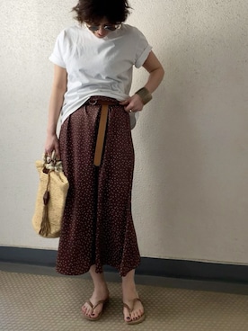 「UNIQLO U」｜「アイテム（ビーチサンダル）」を使った、mayu.tさん（レディース・155cm）の夏コーディネート