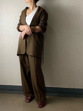 「TODAYFUL（トゥデイフル）のアイテム（テーラードジャケット）」を使った、mayu.tさん（レディース・155cm）の夏コーディネート
