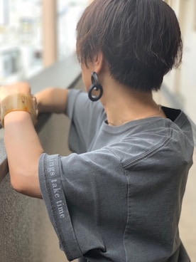 「TODAYFUL（トゥデイフル）のレザーリングピアス（ピアス（両耳用））」を使った、mayu.tさん（レディース・155cm）の夏コーディネート