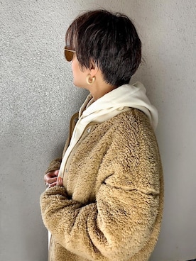 「ボアフリース」｜「アイテム（その他アウター）」を使った、mayu.tさん（レディース・155cm）の冬コーディネート