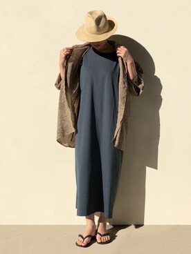 「ハット」｜「アイテム（ビーチサンダル）」を使った、mayu.tさん（レディース・155cm）の春コーディネート