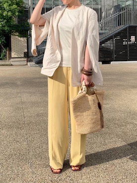 「TODAYFUL（トゥデイフル）のアイテム（テーラードジャケット）」を使った、mayu.tさん（レディース・155cm）の夏コーディネート