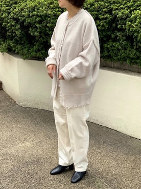 「UNIQLO（ユニクロ）のコットンテーパードアンクルパンツ（丈標準64cm）（その他パンツ）」を使った、mayu.tさん（レディース・155cm）の秋コーディネート