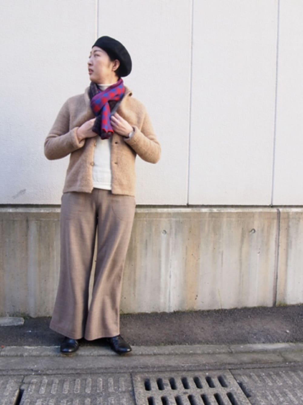 45R ウールストレッチ2way タックパンツ 即納】ウールタッチタック