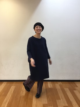 「45R」｜「アイテム（ハンチング/ベレー帽）」を使った、zono.さん（レディース・160cm）の冬コーディネート