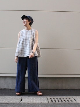 「45R」｜「アイテム（キャップ）」を使った、zono.さん（レディース・160cm）の春コーディネート