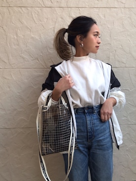 「ハイウエストストレートジーンズ」｜megumiさん（レディース・152cm）の冬コーディネート